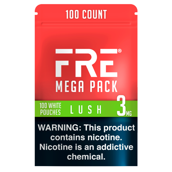 FRE Lush Mega Pack 3MG Nicotine Pouches - Bundle FRE Lush Mega Pack 3MG Nicotine Pouches - Bundle