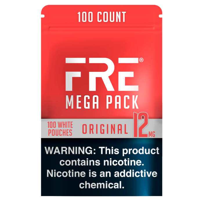 FRE Original Mega Pack 12MG Nicotine Pouches - Bundle