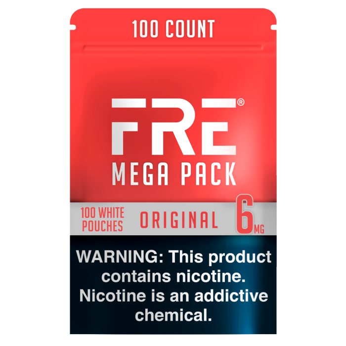 FRE Original Mega Pack 6MG Nicotine Pouches - Bundle