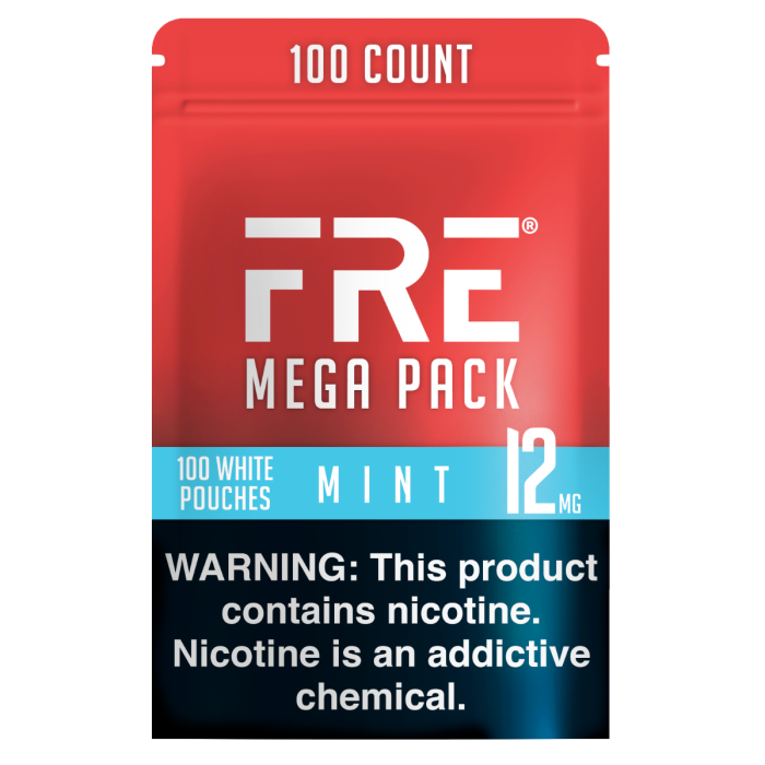 FRE Mint Mega Pack 12MG Nicotine Pouches - Bundled