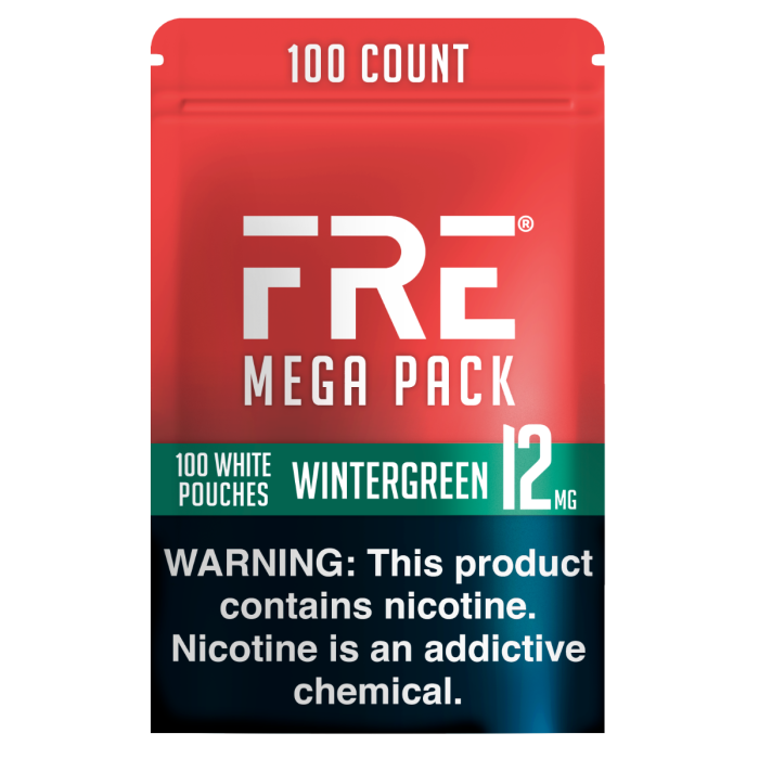 FRE Wintergreen Mega Pack 12MG Nicotine Pouches - Bundle