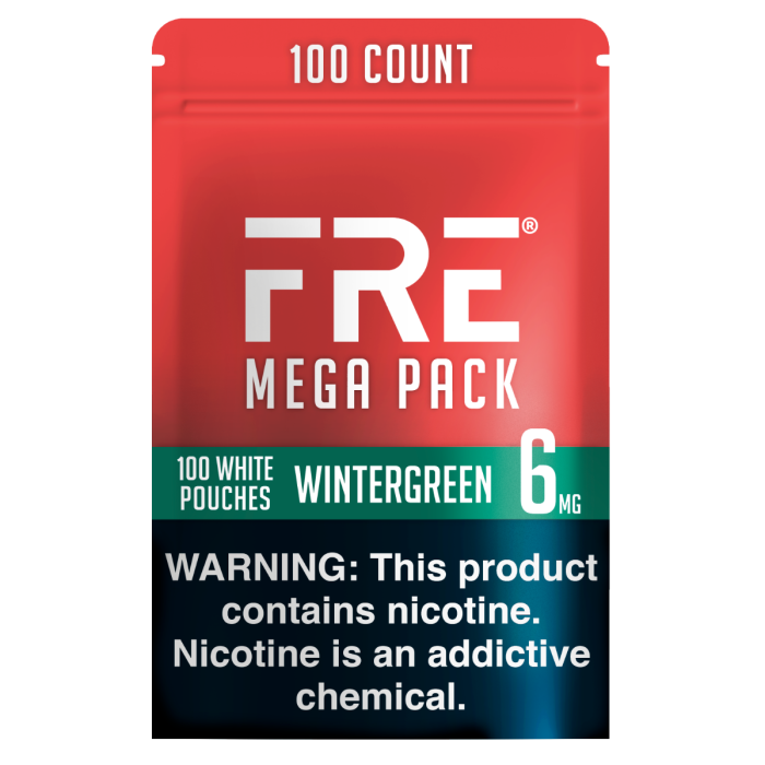FRE Wintergreen Mega Pack 6MG Nicotine Pouches - Bundle