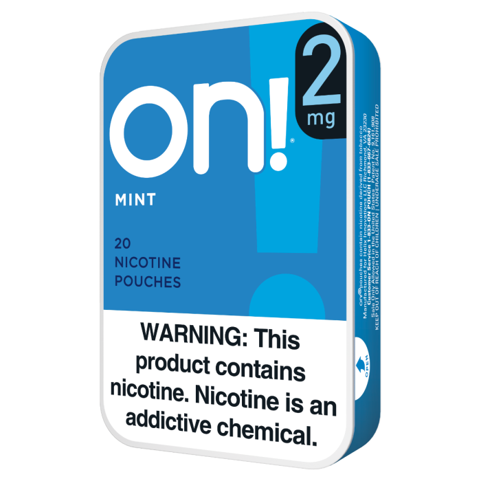 On! 2MG Mint Mini Dry Nicotine Pouches