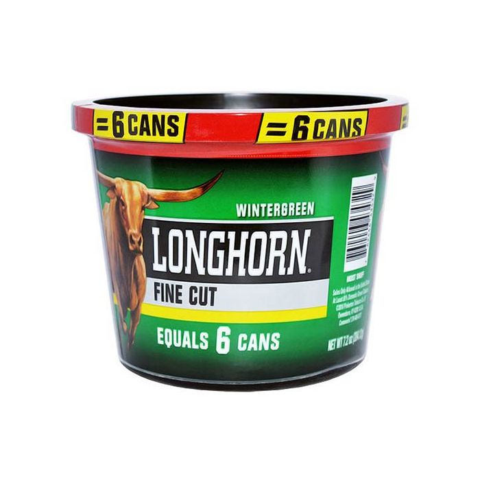 Longhorn Wintergreen Small Tub, 7.2oz, Fine Cut