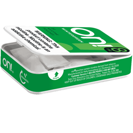 on! Wintergreen 8mg Dry White Mini