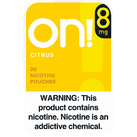 on! Citrus 8mg Dry White Mini